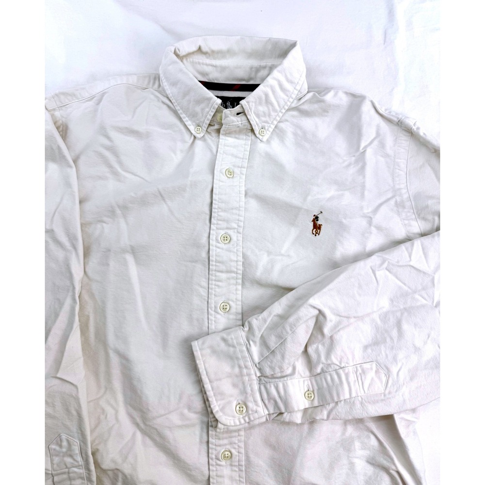 Ralph Lauren Mens Classic Fit White Oxford Button Down Shirt Long Sleeve Size M